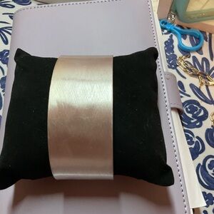 Silver Metal Wide Cuff Bracelet - Unbranded